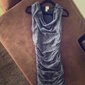 Sweet Pea Black and Blue Ruched Dress